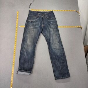 Levis 501 XX Jeans Mens Blue Straight Selvedge Button Fly Faded Denim Fits 29x30